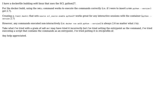 DevOps & SysAdmins: SCL python on oel6 linux inside a docker container смотреть онлайн