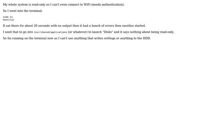 Ubuntu: Whole system is read only смотреть онлайн