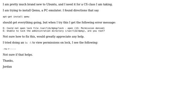 Ubuntu: Trouble installing Qemu using apt-get смотреть онлайн