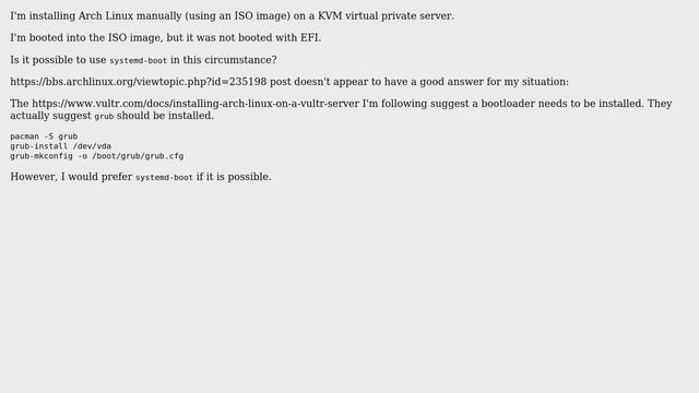 Unix & Linux: How to use systemd-boot on a KVM vitual server? смотреть онлайн