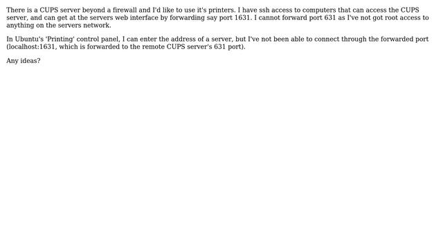 Ubuntu: ssh tunnel to a remote CUPS server смотреть онлайн