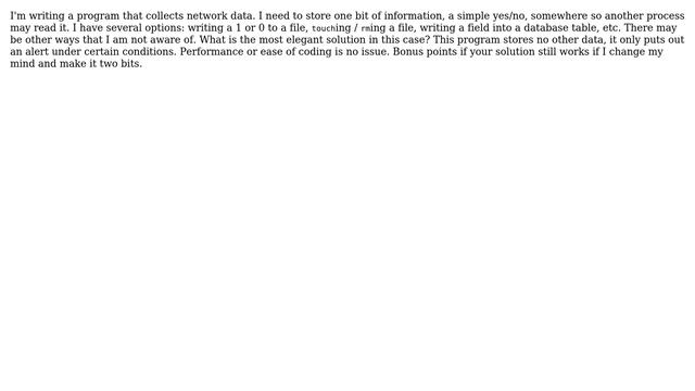 Unix & Linux: Storing one bit of information in user space смотреть онлайн