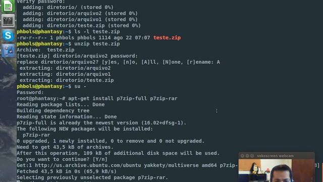 Ajuda Linux - Dia 507 - Zipando arquivos encriptando com senhas no Linux смотреть онлайн