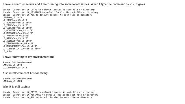 How to fix locale issues in centos 6? смотреть онлайн