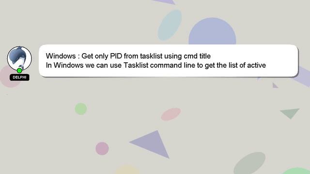 Windows : Get only PID from tasklist using cmd title смотреть онлайн