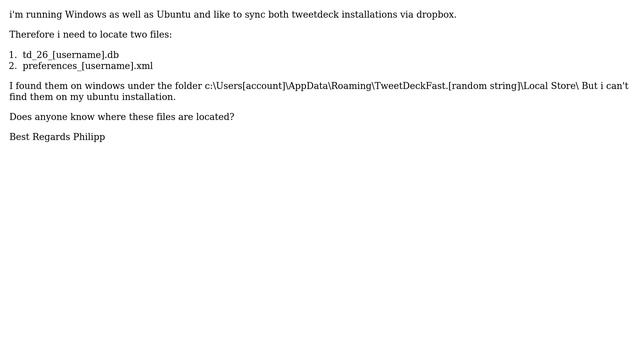Where are the TweetDeck settings-files located in (ubuntu-) linux? смотреть онлайн