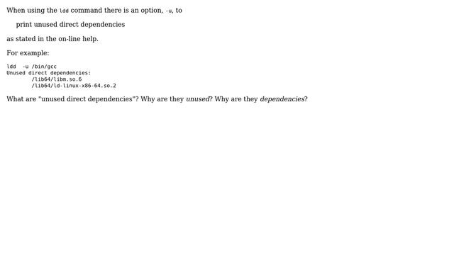 Unix & Linux: What does "unused direct dependencies" mean? смотреть онлайн