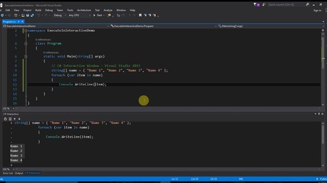 Interactive Window – Visual Studio 2015 смотреть онлайн