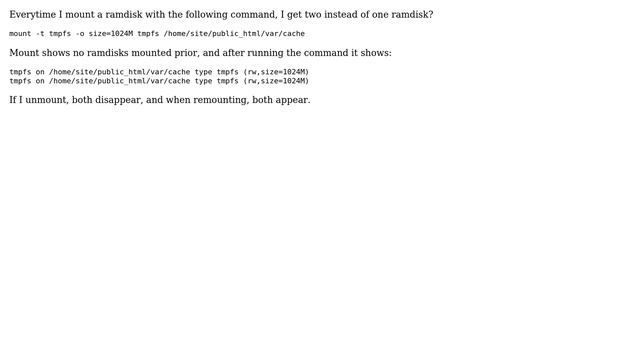 DevOps & SysAdmins: CentOS tmpfs mount doubling up? смотреть онлайн