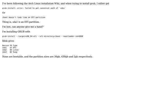 Unix & Linux: GRUB Installation problem on Arch Linux system install смотреть онлайн