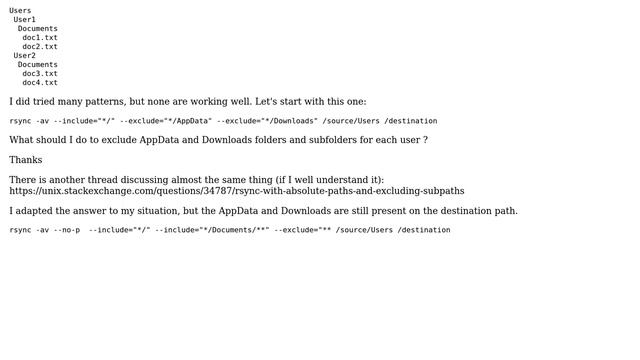 Unix & Linux: Unable to well understand Rsync with include and exclude patterns смотреть онлайн