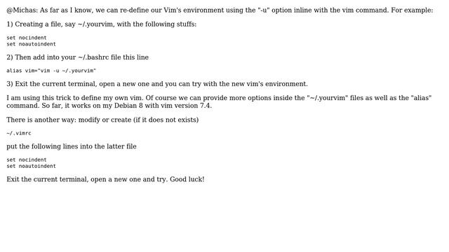 Unix & Linux: Vim, put off indent in global config (2 Solutions!!) смотреть онлайн