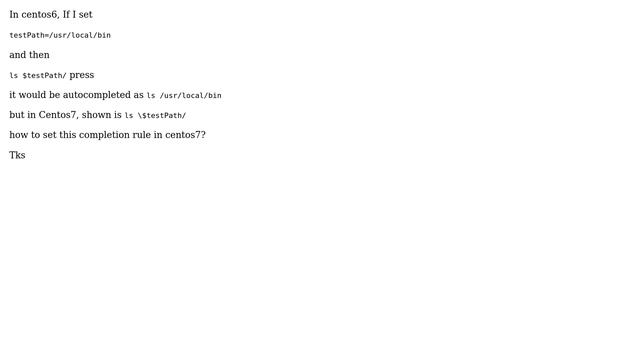 Unix & Linux: Centos7 autocomplete path not work смотреть онлайн