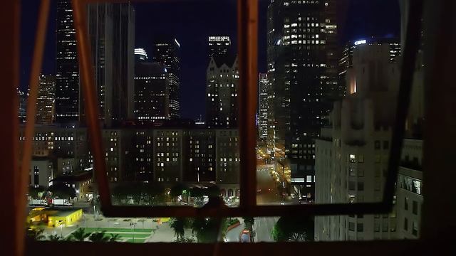 DOWNTOWN LOS ANGELES City View Night - Relaxing Video WCity Sounds