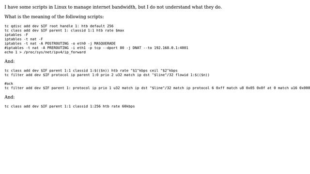Unix & Linux: Explanation of bandwidth management script calling tc смотреть онлайн