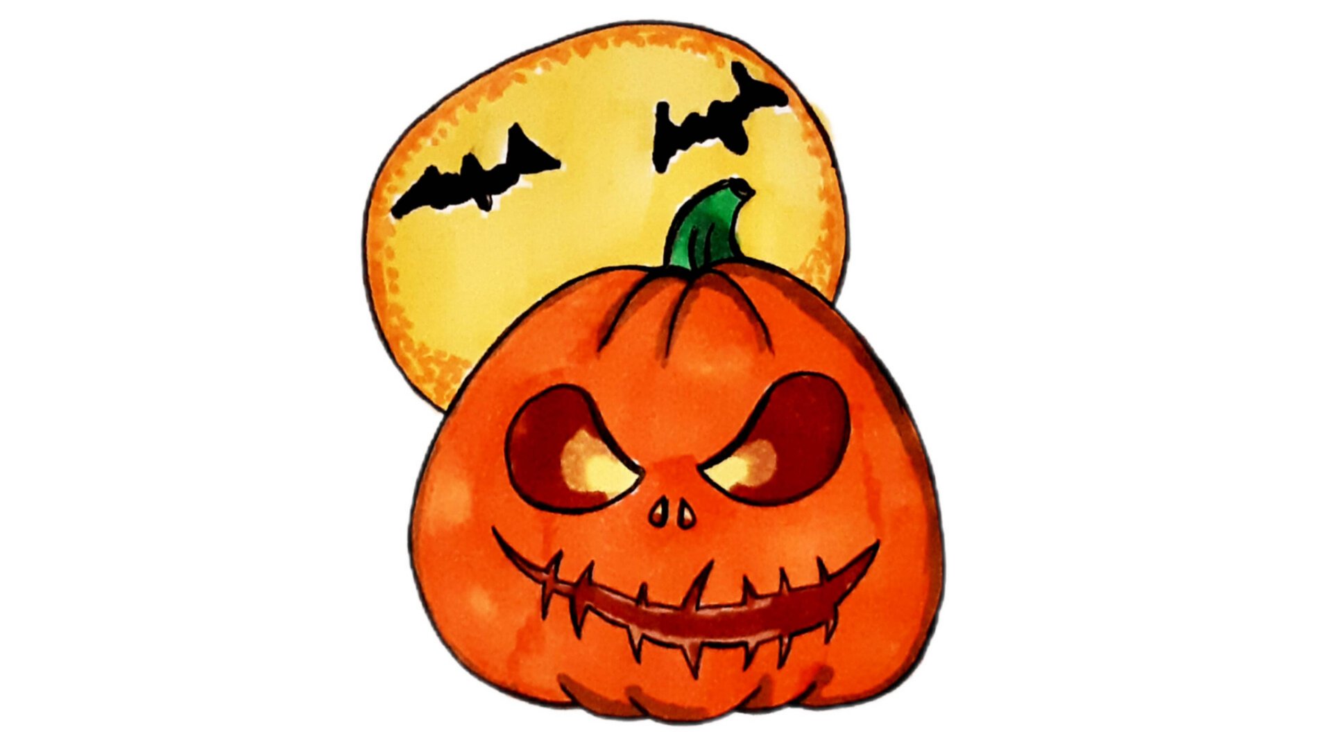 Как нарисовать страшную тыкву Хеллоуин смотреть онлайн