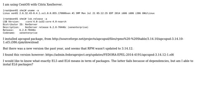 Unix & Linux: What does EL5 and EL6 means in term of packages? (2 Solutions!!) смотреть онлайн