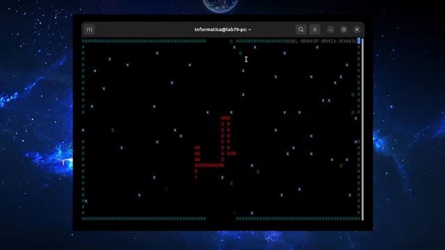 Snake game en la terminal de Ubuntu смотреть онлайн