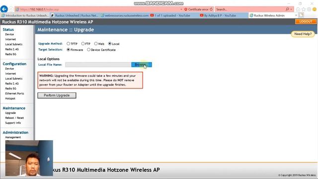 Tutorial Upgrade Firmware Ruckus Access Point Unleashed смотреть онлайн