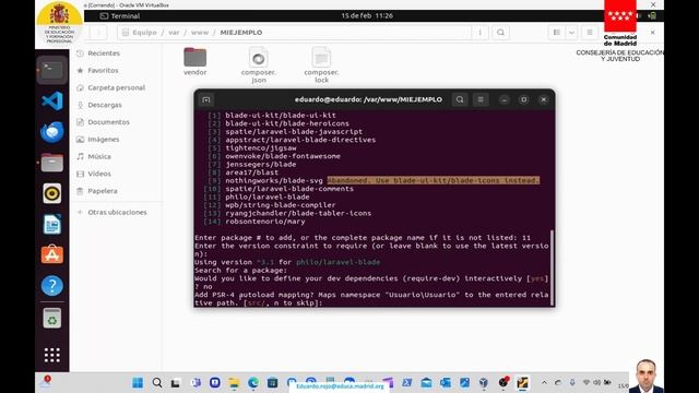 Blade con Composer en Ubuntu 22.04. Profesor Ingeniero Informático Eduardo Rojo Sánchez смотреть онлайн