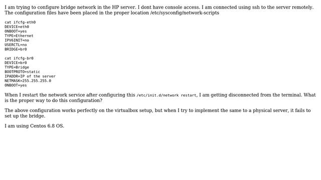Correct way to configure Bridge network in centos смотреть онлайн