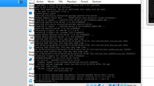 Konfigurasi Remote Server (SSH) || Linux Debian 8 || Dengan Virtualbox смотреть онлайн