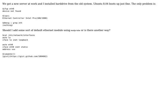 Unix & Linux: ethernet not found- load module into linux kernel? (2 Solutions!!) смотреть онлайн