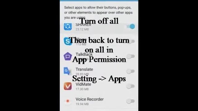 How to turn off Screen overlay detected on Marshmallow Android Device 2017