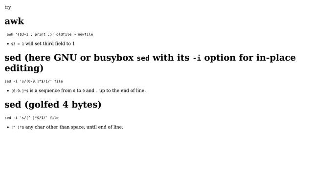 Unix & Linux: Replace all values in one column to 1 (5 Solutions!!) смотреть онлайн