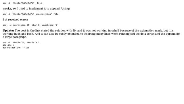 Unix & Linux: sed append after a line containing multiple unordered strings смотреть онлайн