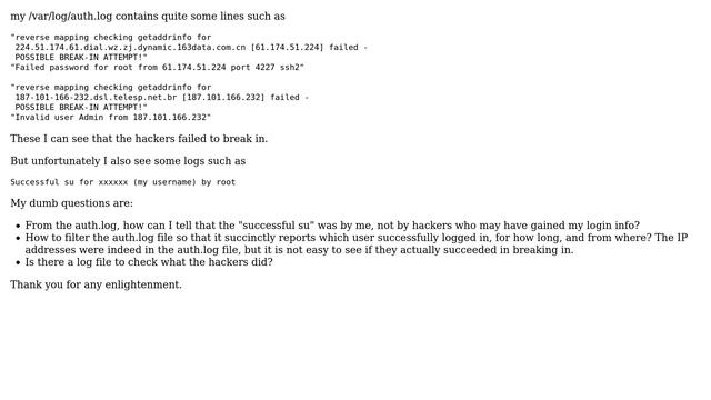 Ubuntu: How To Simplify The Info Contained In /var/log/auth.log?