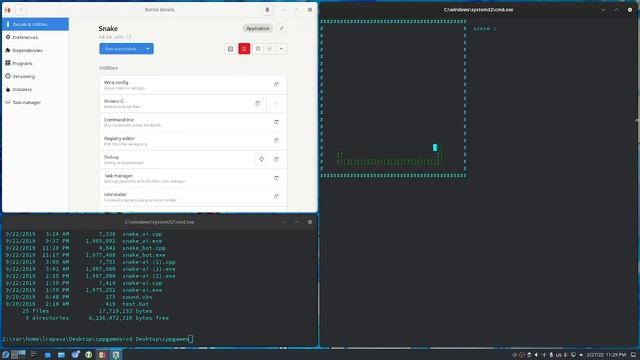 My old snake AI written for Windows running on Linux using Bottles смотреть онлайн