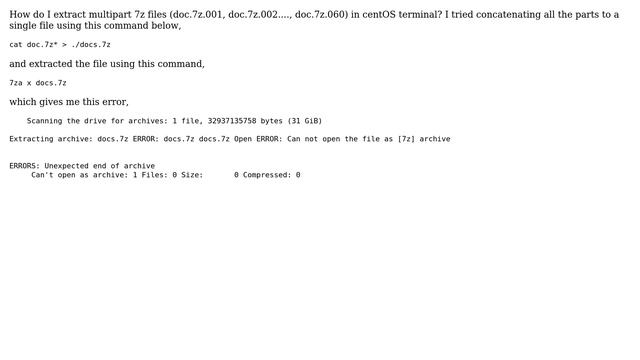 Unix & Linux: extract multipart 7z files in centOS terminal смотреть онлайн