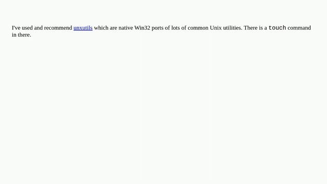 Windows equivalent of the Linux command 'touch'? смотреть онлайн