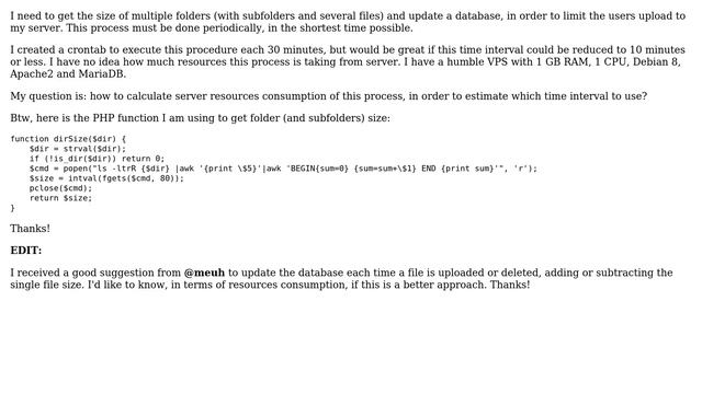 Get size of multiple folders - How to calculate server resources consumption of the process? смотреть онлайн