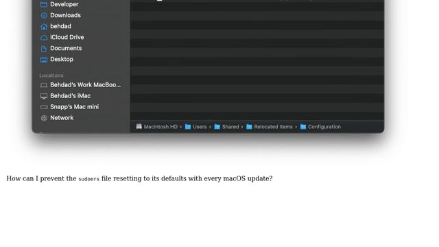 Apple: `sudoers` file resets with every macOS update смотреть онлайн