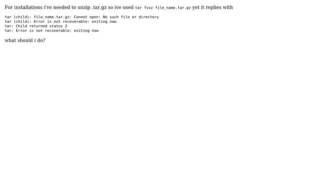 Ubuntu: Problems with unzipping .tar.gz смотреть онлайн