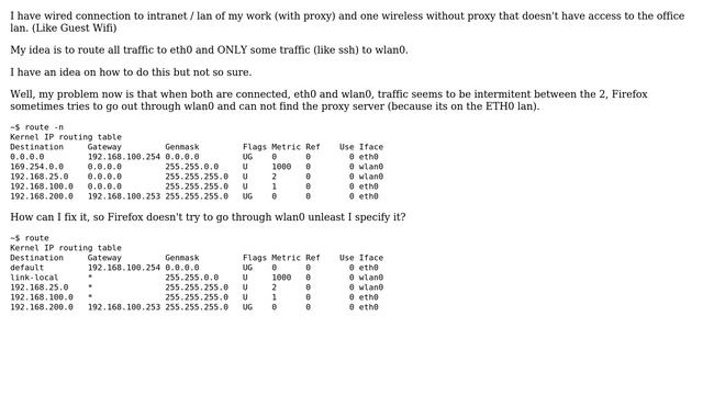 With two interfaces, how can I make one the default route and the other an alternate? смотреть онлайн