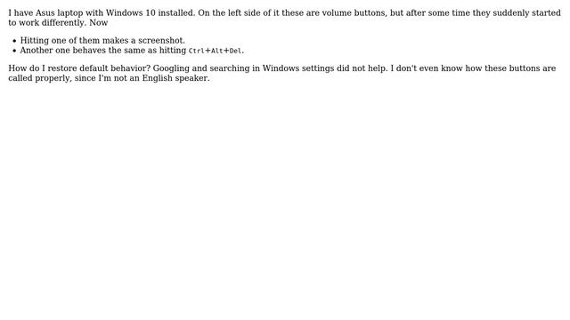 Unix & Linux: Volume buttons on Asus Windows laptop produce unexpected actions смотреть онлайн