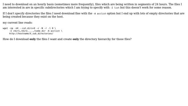 Unix & Linux: wget files by pattern only from specified directories recursively смотреть онлайн