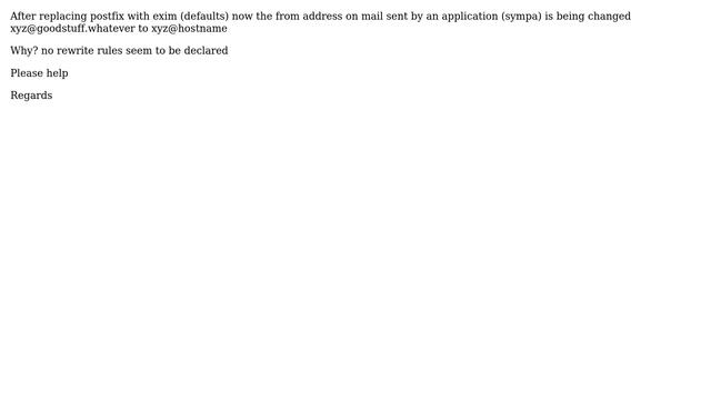 Default exim not using the from address being passed to it смотреть онлайн