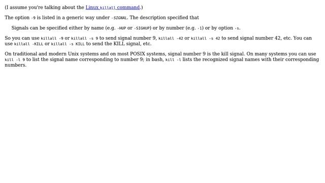 Unix & Linux: What does the option -9 mean for killall? (3 Solutions!!) смотреть онлайн