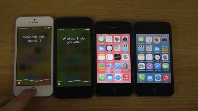 iPhone 5S vs. 5 vs. 4S vs. 4 iOS 7.1 Final - Comparison Review 2014 смотреть онлайн