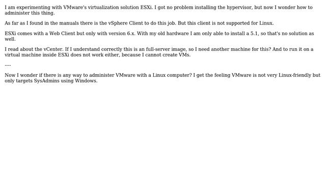 How to administer VMware ESXi from Linux? смотреть онлайн