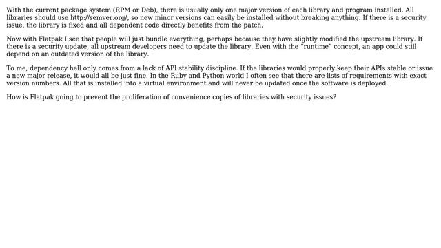 Unix & Linux: How Will Flatpak Prevent Proliferation Of Out-to-date Libraries?