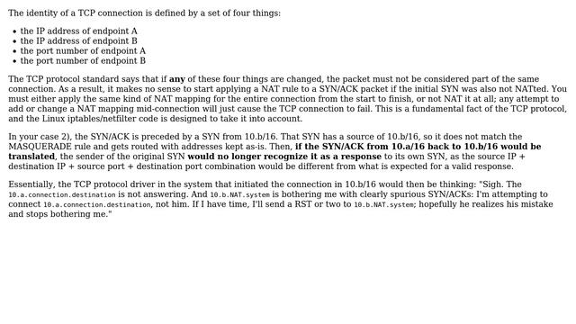 Unix & Linux: in iptables, does MASQUERADE match only on NEW connections (SYN packets)? смотреть онлайн
