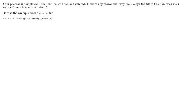Why flock doesn't clean the lock file? смотреть онлайн
