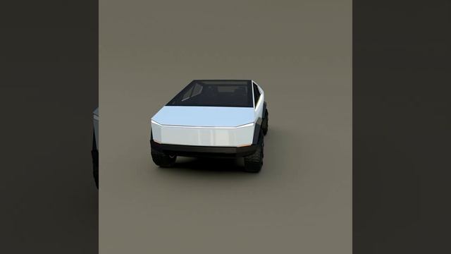 Tesla Cybertruck with chassis White 3D Model смотреть онлайн