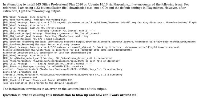 Ubuntu 16.10: Install Office 2010 with playonlinux смотреть онлайн